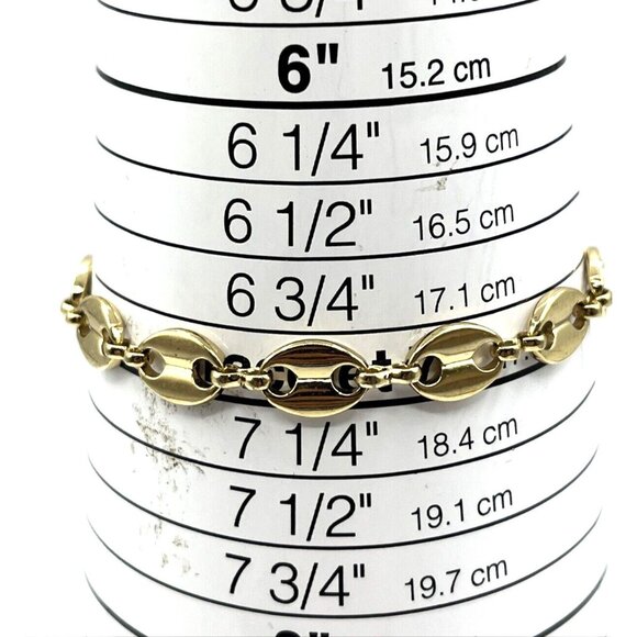 Vintage Flat Mariner Chain Link Gold Tone Bracelet 6.75" - Picture 7 of 7